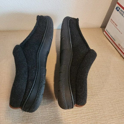 Dearfoams Men's Clog Style Memory Foam Slippers Wool Blend L