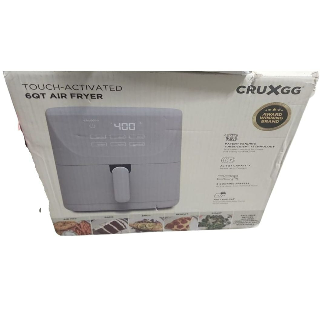 CRUXGG 6QT Touch-Activated kitchen Air Fryer – GRAY- Touch Activated