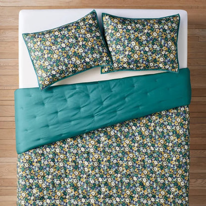 Opalhouse designed with Jungalow Twin/Twin Extra Long Printed Floral Quilt and Sham Set Blue