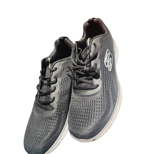 Skechers Mens Black Mesh Lace-Up Athletic Shoes With Memory Foam 9