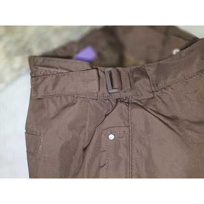 Brown Youth Snow Pants Size 14/16 Adjustable Waist 100% Polyester Waterproof Winter Gear