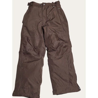 Brown Youth Snow Pants Size 14/16 Adjustable Waist 100% Polyester Waterproof Winter Gear