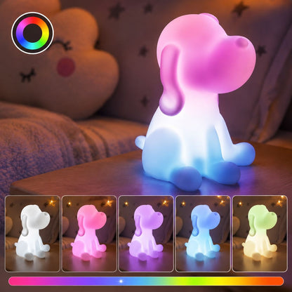 Puppy Dog Color Changing LED Night Light for Kids Room Nursery Bedtime Lamp