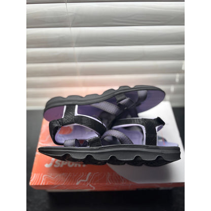J Sport Kaia Ladies Black & Purple Sandals With Comfortable Contoured Soles