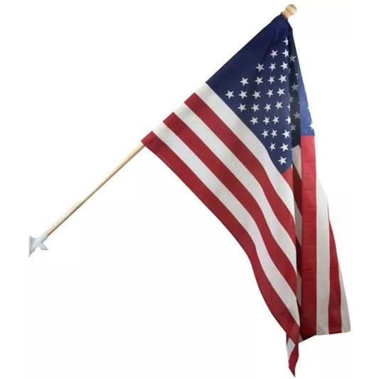 Valley Forge American Flag Set With Wooden Pole & Mounting Bracket