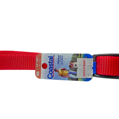 Coastal Comfort Wrap Adjustable Dog Harness Red Medium 14"-20" Neck 20"-30" Girth Durable Nylon