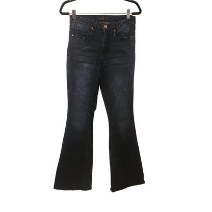 YMI Womens Flared Kids Jeans Size 7 Cotton Blend Dark Wash Denim Made In USA