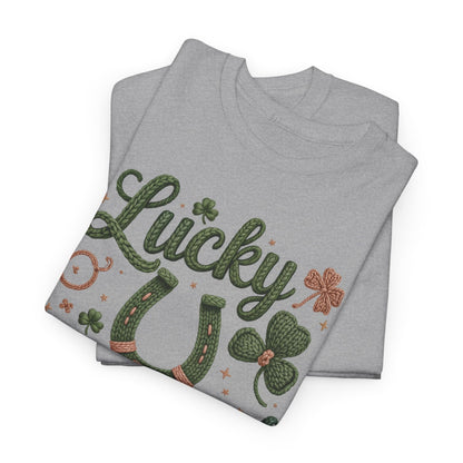 Lucky Cowgirl w/Horseshoe Western Graphic Tee – Women’s Country Rodeo Boutique Shirt