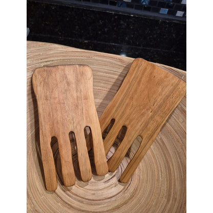 Handmade Cedar Salad Hands Rustic Wooden Serving Forks  Eco-Friendly Salad Tossers