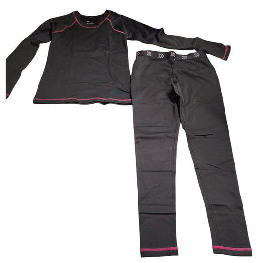 All in Motion Black Kids Thermal Base Layer Set Top & Bottom Size M