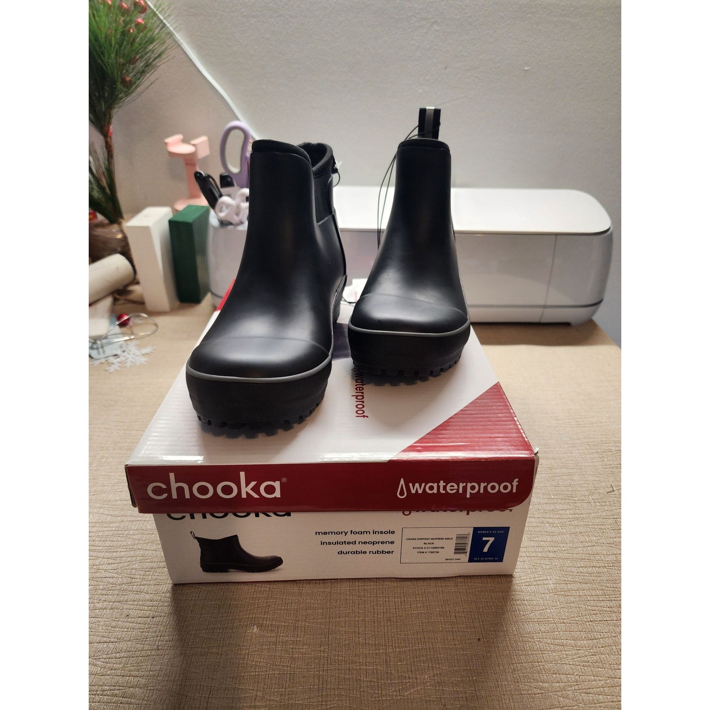 Chooka Women's Waterproof Ankle Rain Boots Black 8