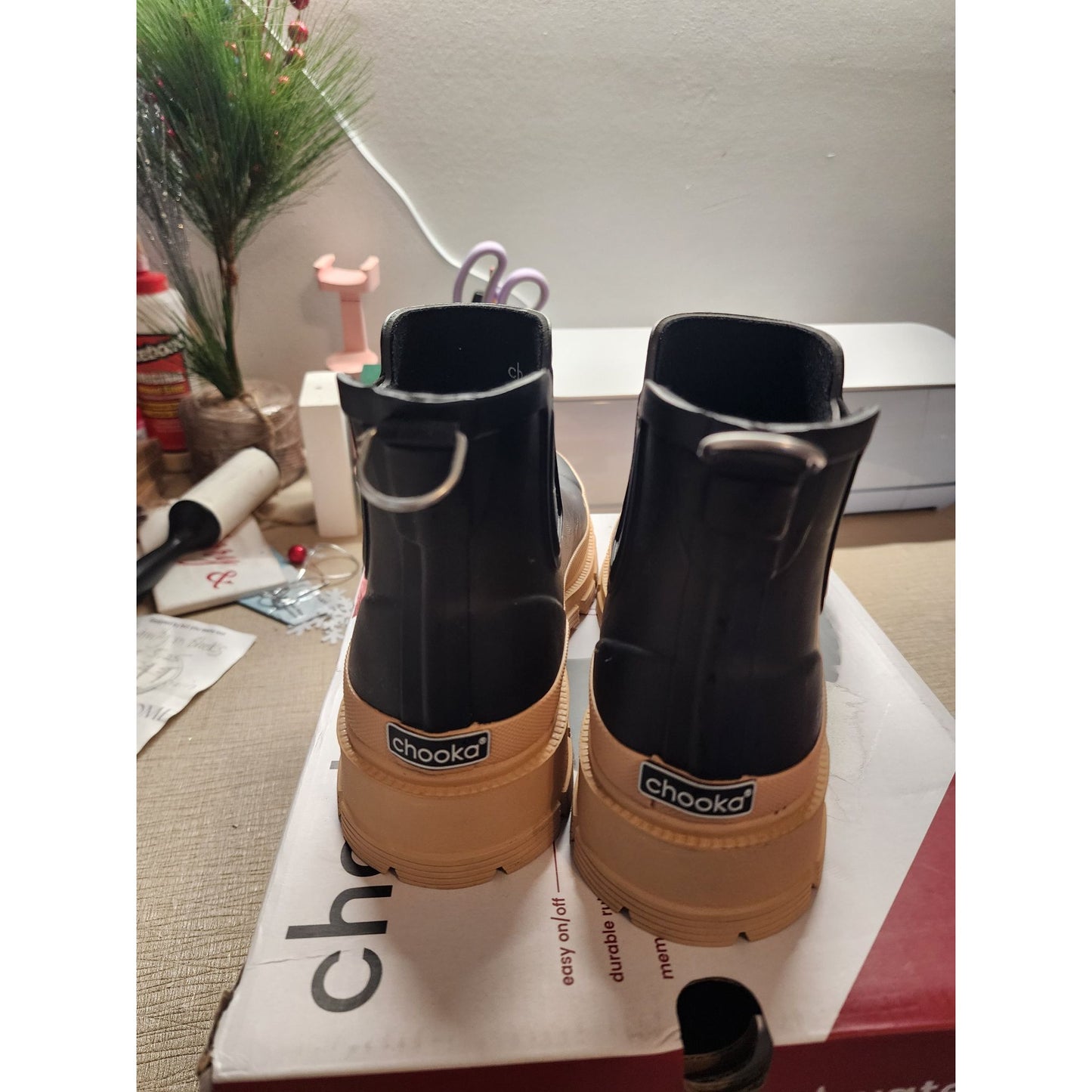 Chooka Women's Waterproof Ankle Rain Boots Black 8