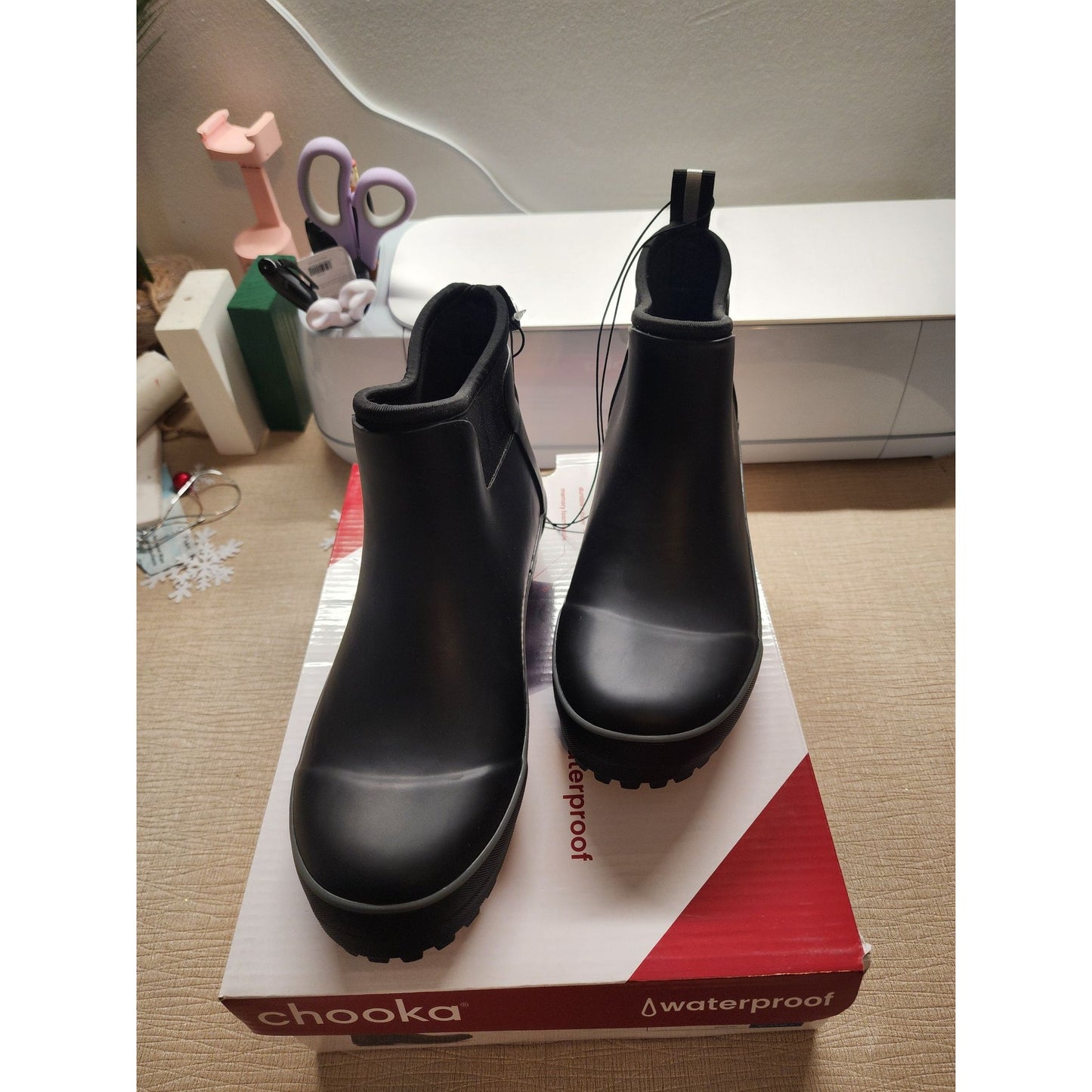 Chooka Women's Waterproof Ankle Rain Boots Black 8