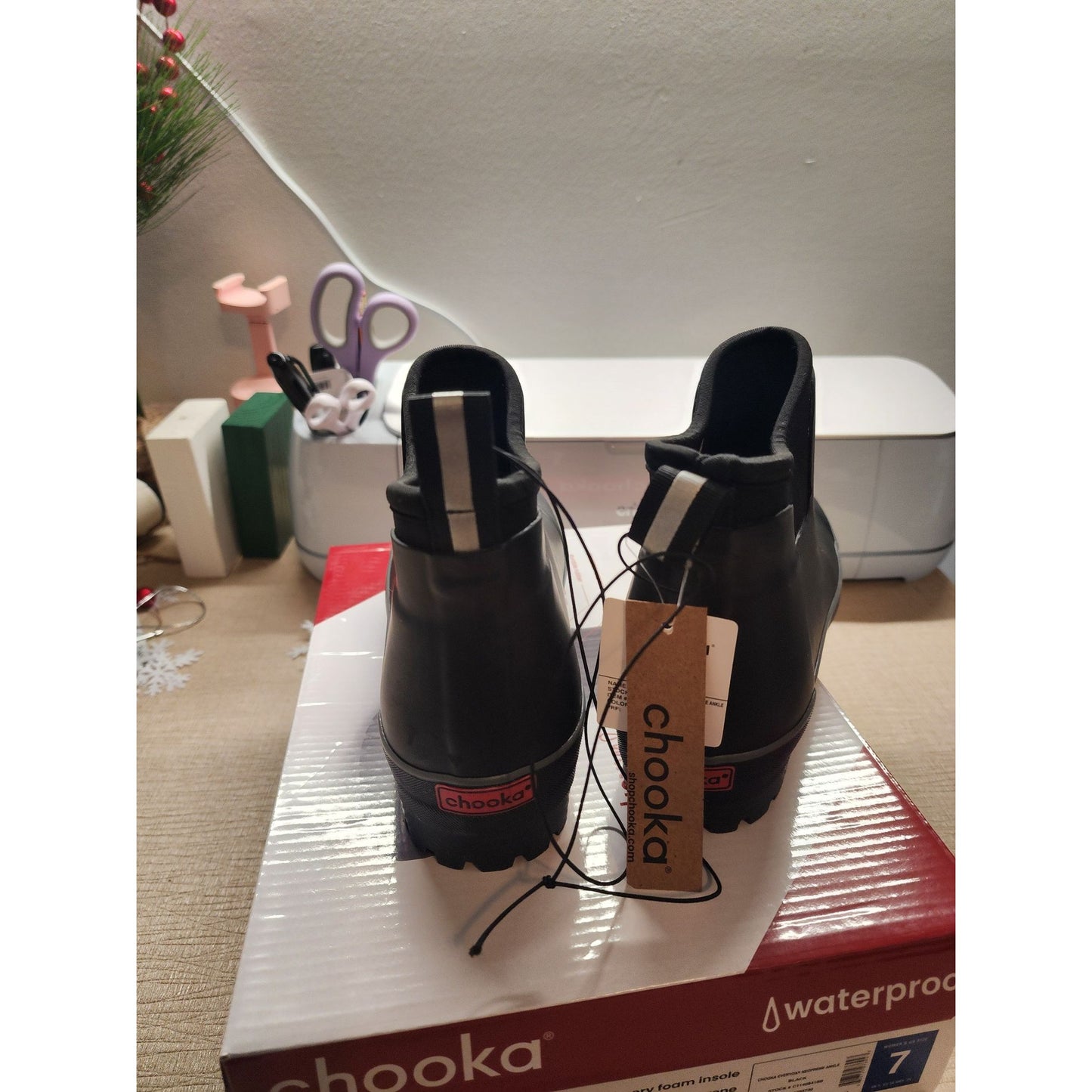 Chooka Women's Waterproof Ankle Rain Boots Black 8