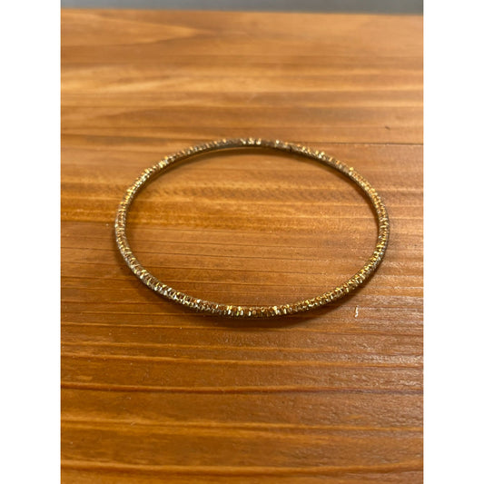 Gold-Tone Textured Slim Bangle Bracelet