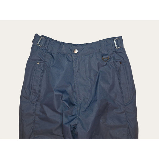 Mens Navy Waterproof Snow Pants With Reinforced Knees Adjustable Waist & Zippered Pockets