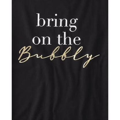 Bring On The Bubbly Graphic Black Relaxed Fit T-Shirt