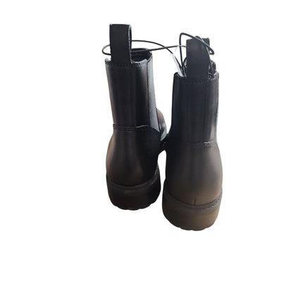 Womens Black Leather Chelsea women shoes
