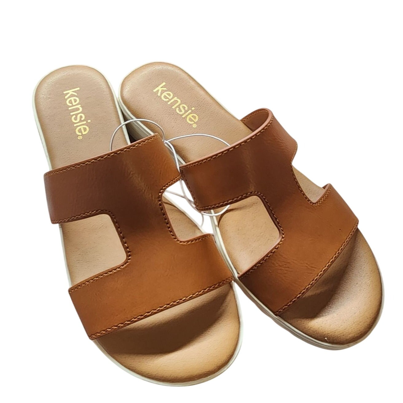 Kensie Women's Elena Cognac Sandals With Arch Support & Adjustable Strap