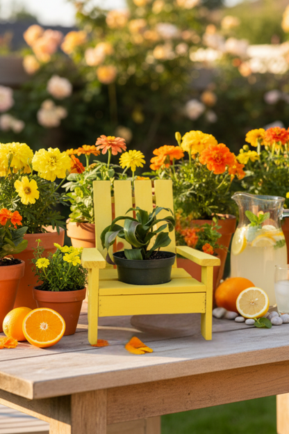 Miniature Adirondack Chair Planter Stand For Indoor Or Outdoor Decor