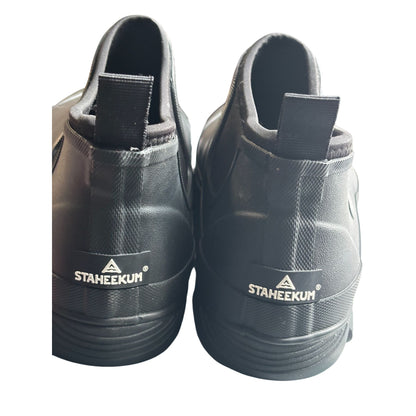 Staheekum Mens Size 10 Rubber Chelsea Waterproof Slip-On Boots Black