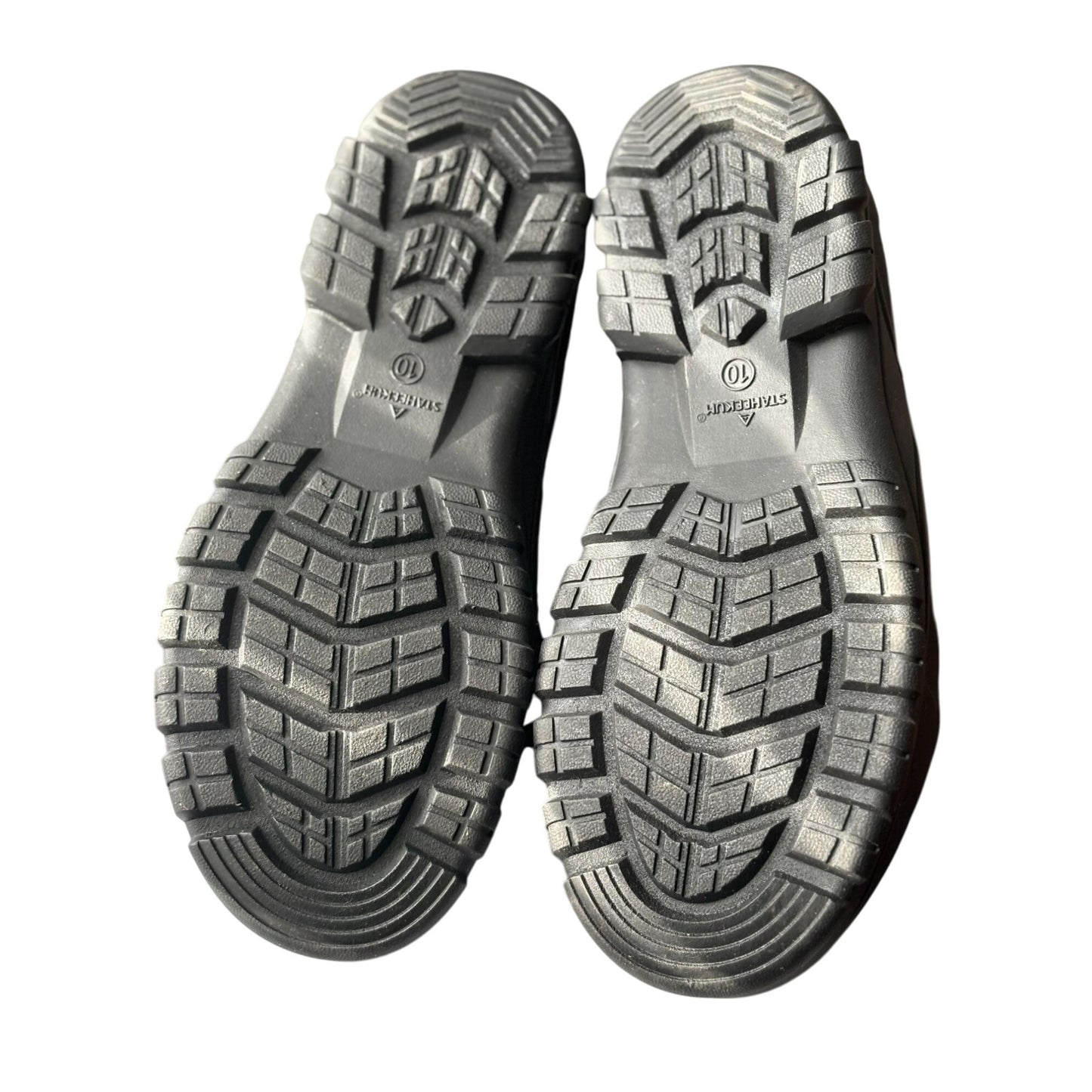 Staheekum Mens Size 10 Rubber Chelsea Waterproof Slip-On Boots Black