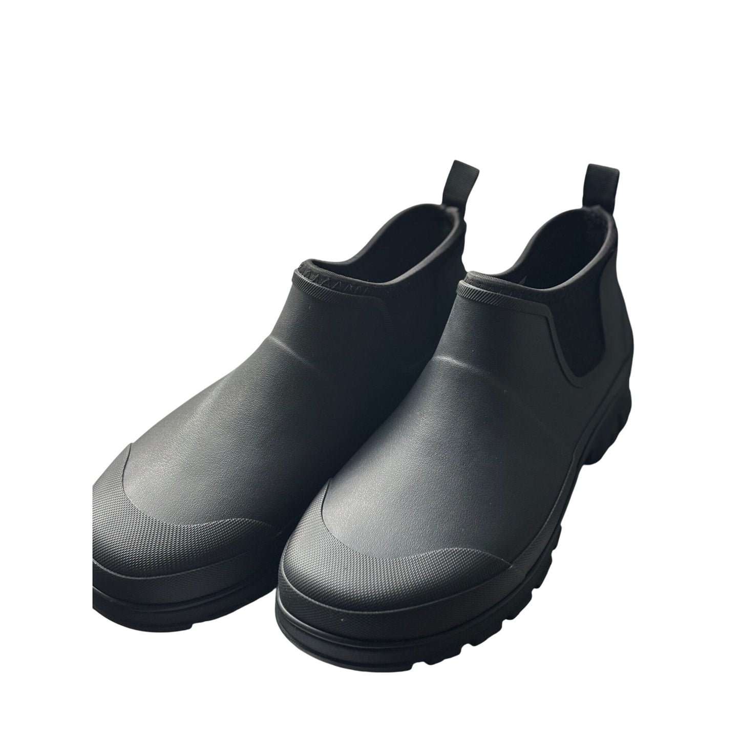 Staheekum Mens Size 10 Rubber Chelsea Waterproof Slip-On Boots Black