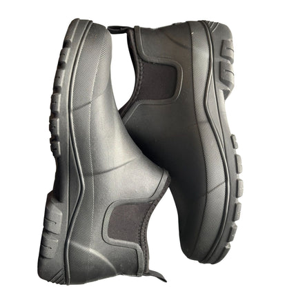 Staheekum Mens Size 10 Rubber Chelsea Waterproof Slip-On Boots Black