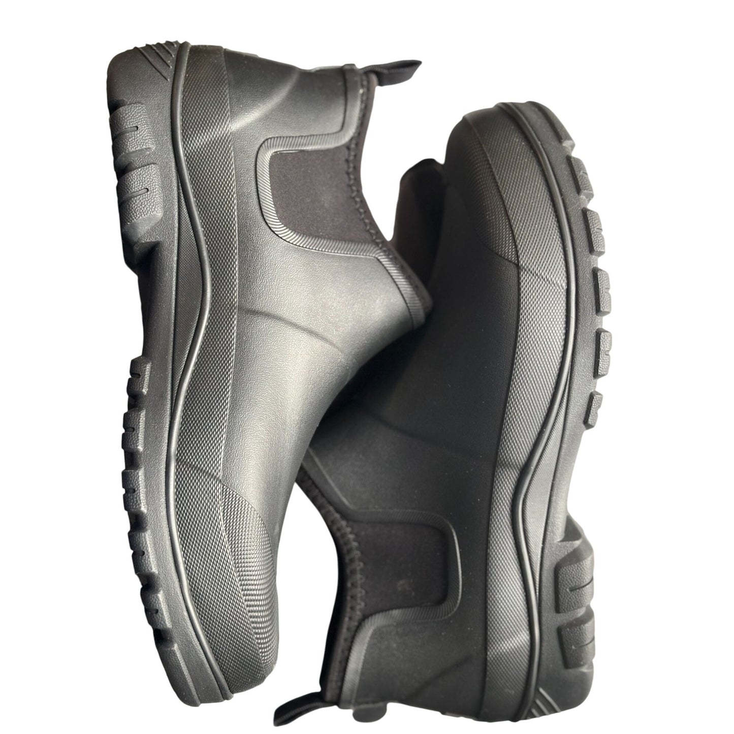 Staheekum Mens Size 10 Rubber Chelsea Waterproof Slip-On Boots Black