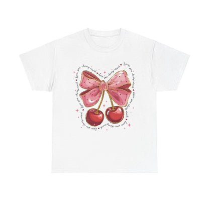Valentine Cherries Tee Love WOMENS T-Shirt Gift Shirt Valentines Day Top