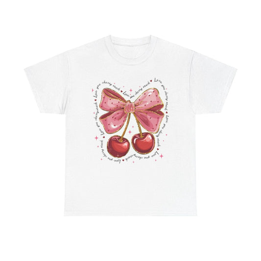 Valentine Cherries Tee Love WOMENS T-Shirt Gift Shirt Valentines Day Top