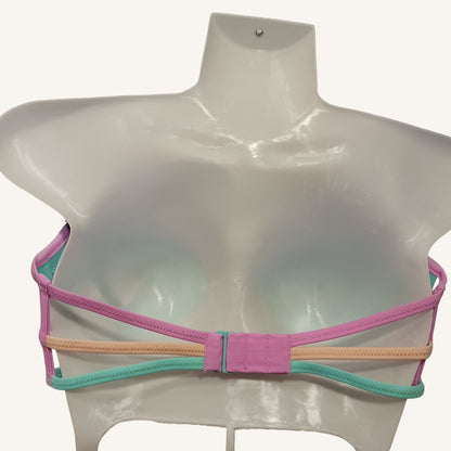 Shade & Shore Multicolor Lace-Overlay Strapless Bikini Top 36C With Removable Straps