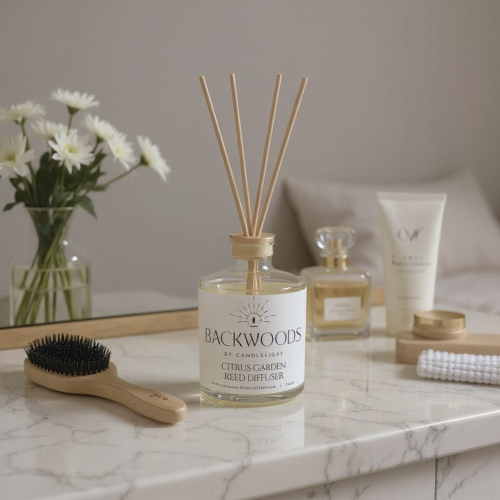 Backwoods By Candlelight Citrus Garden Reed Diffuser | Luxury Citrus Home Fragrance