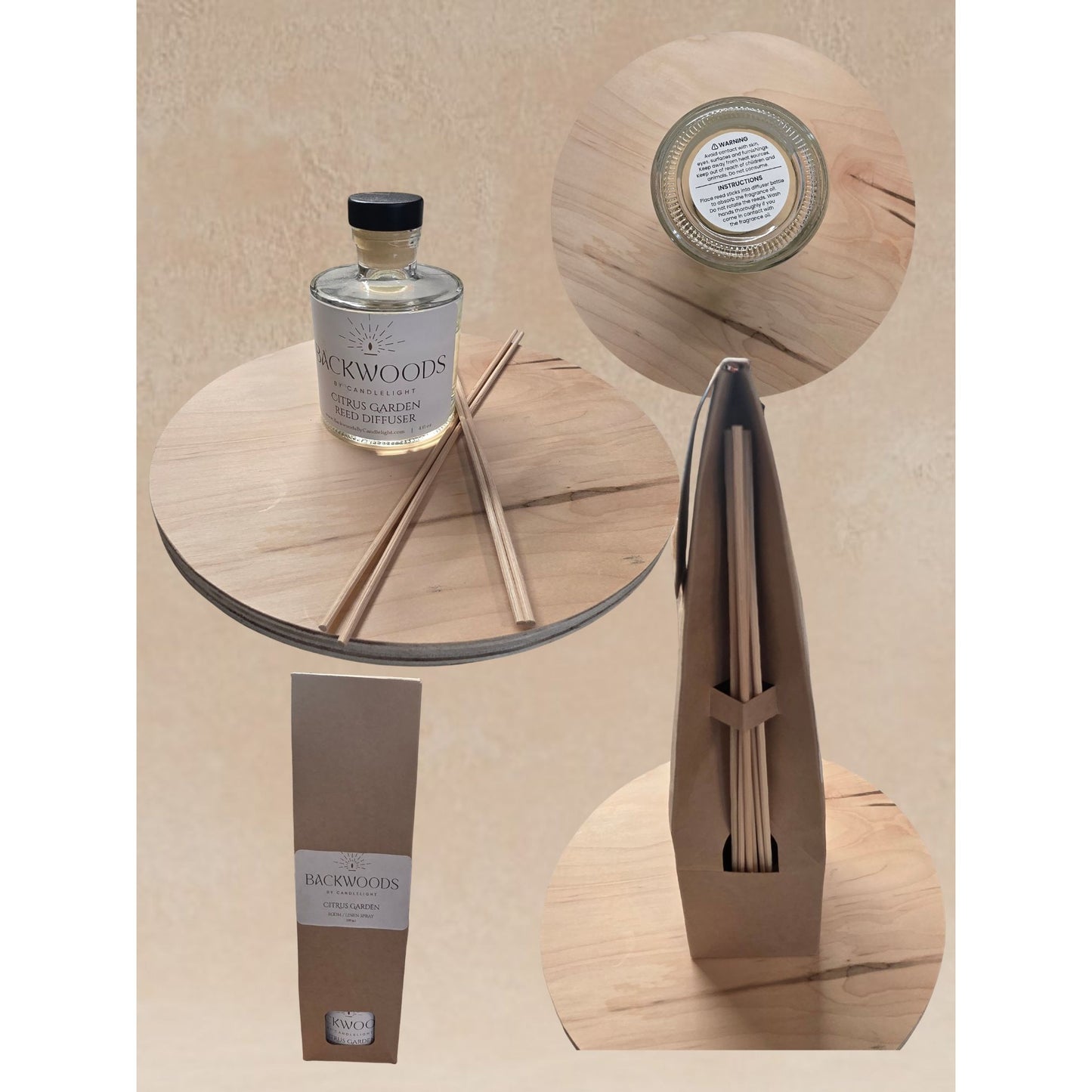 Backwoods By Candlelight Citrus Garden Reed Diffuser | Luxury Citrus Home Fragrance