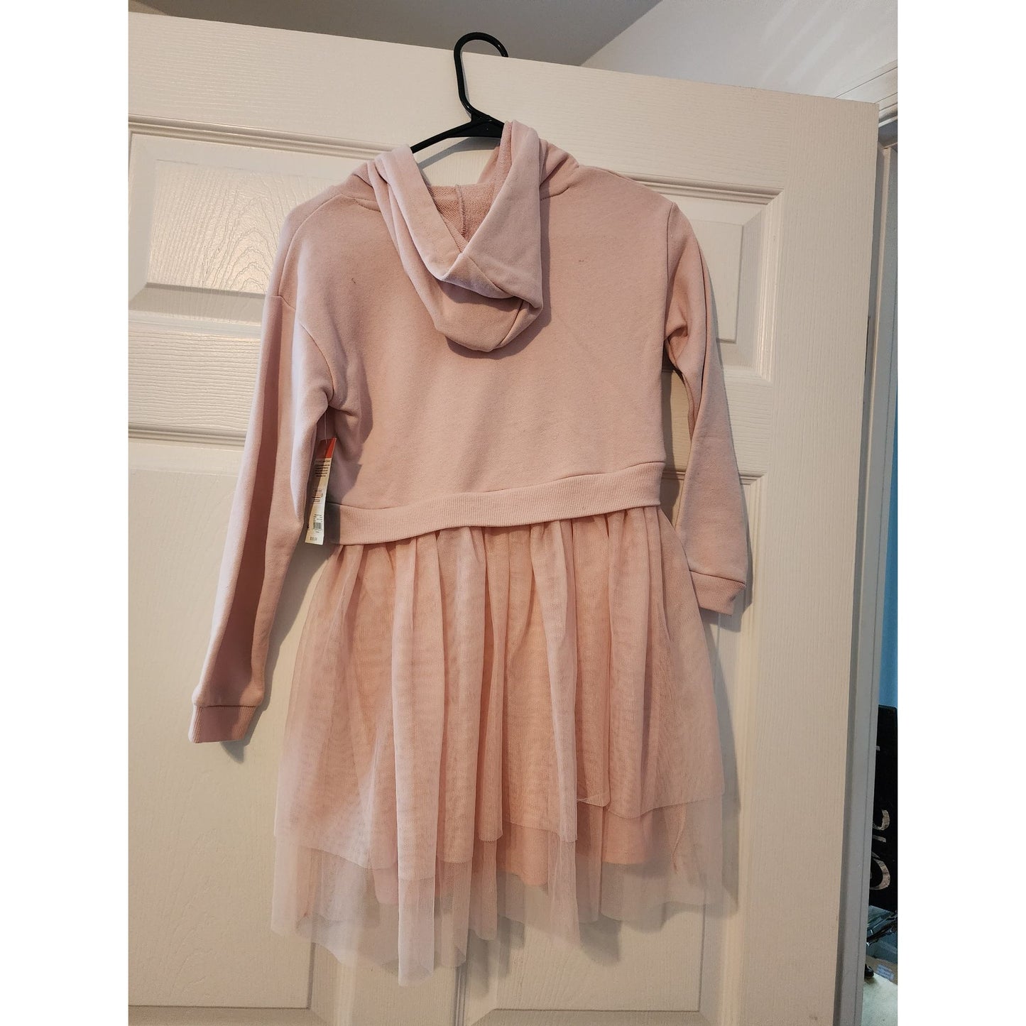 Girls Unicorn Hoodie Dress With Tulle Skirt Oeko-Tex Certified Pink