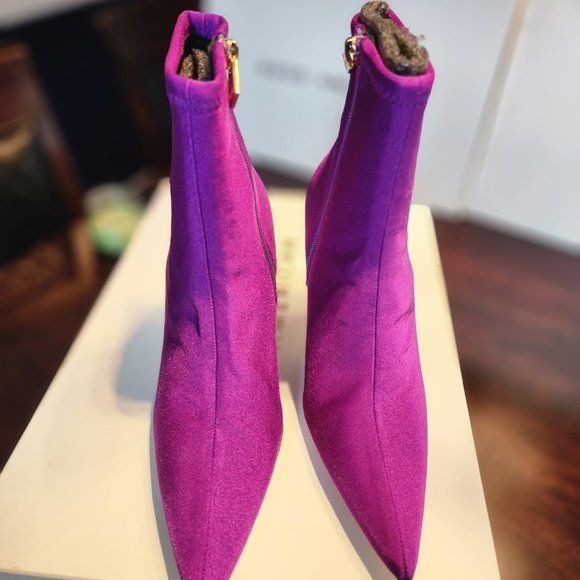 Good American by Khloé Kardashian  Satin Pointed Toe Stiletto Heeled Ankle Booties