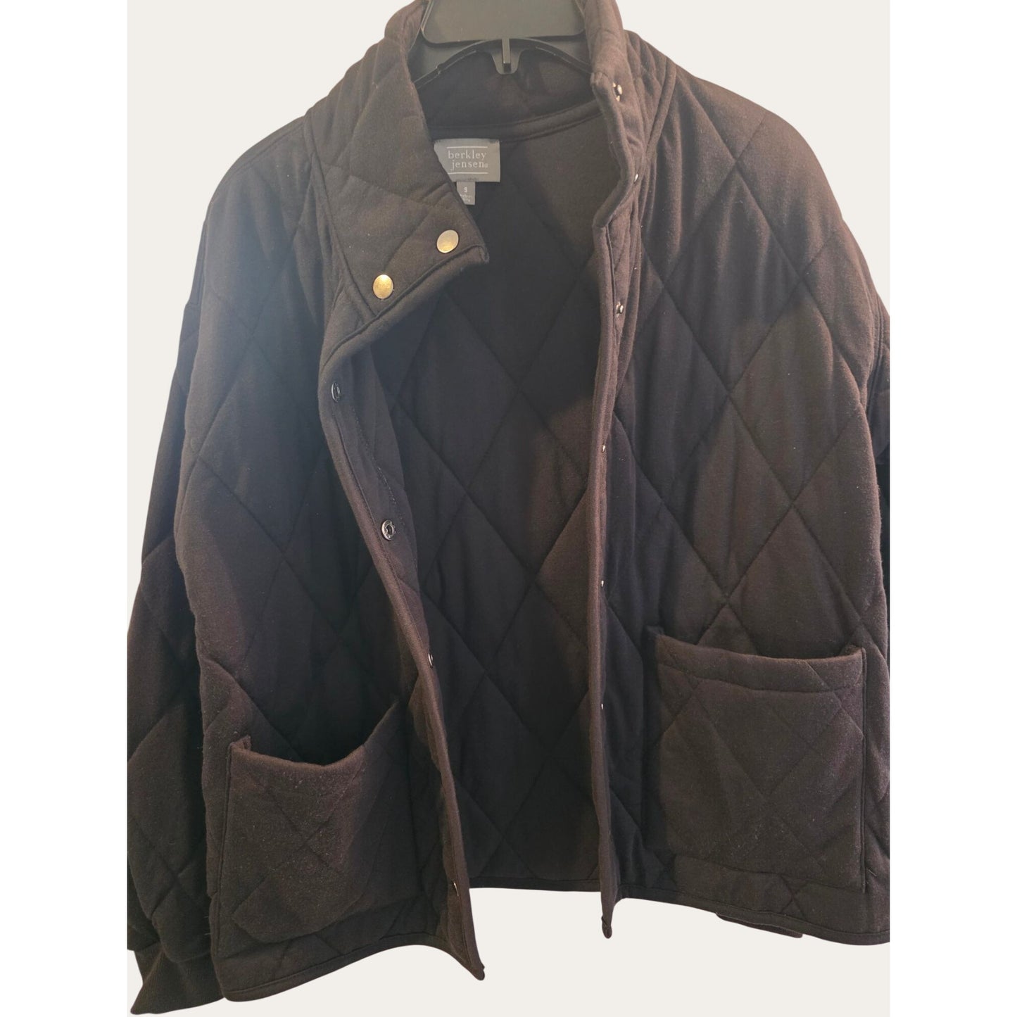Quilted Snap-Front Womens Jacket in Black. Olive, or Taupe