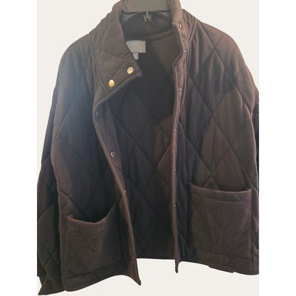 Quilted Snap-Front Womens Jacket in Black. Olive, or Taupe