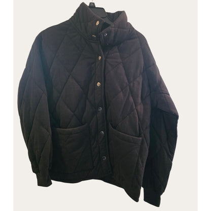 Quilted Snap-Front Womens Jacket in Black. Olive, or Taupe