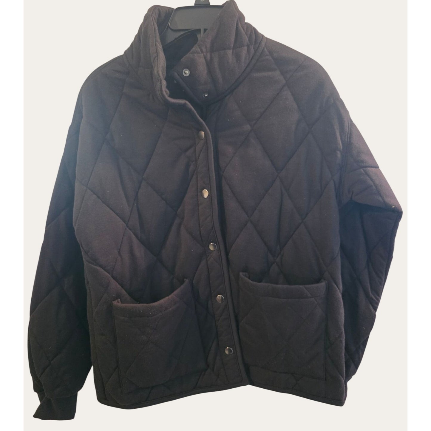 Quilted Snap-Front Womens Jacket in Black. Olive, or Taupe
