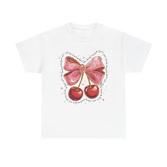 Valentine Cherries Tee Love WOMENS T-Shirt Gift Shirt Valentines Day