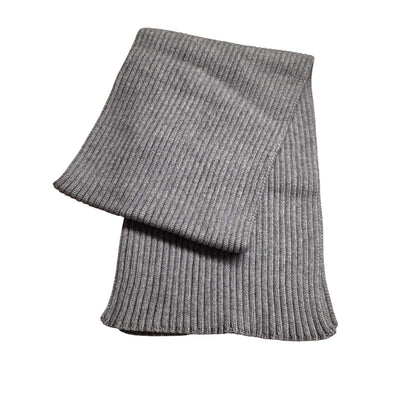 Ribbed Knit Winter Set With Faux Fur Pom Beanie & Scarf In Ivory or Gray