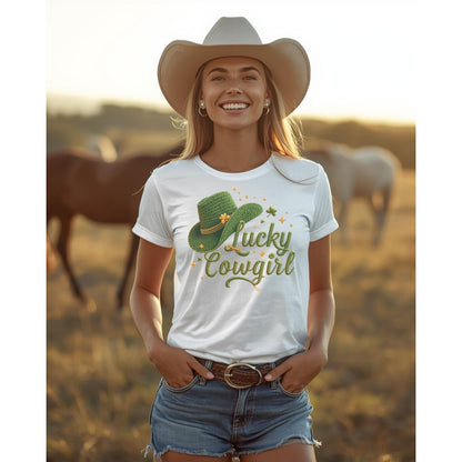 Lucky Cowgirl Western Graphic Tee – Women’s Country Rodeo Boutique Shirt