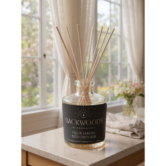 Backwoods By Candlelight Fleur Jardin Reed Diffuser | Elegant Floral Home Fragrance