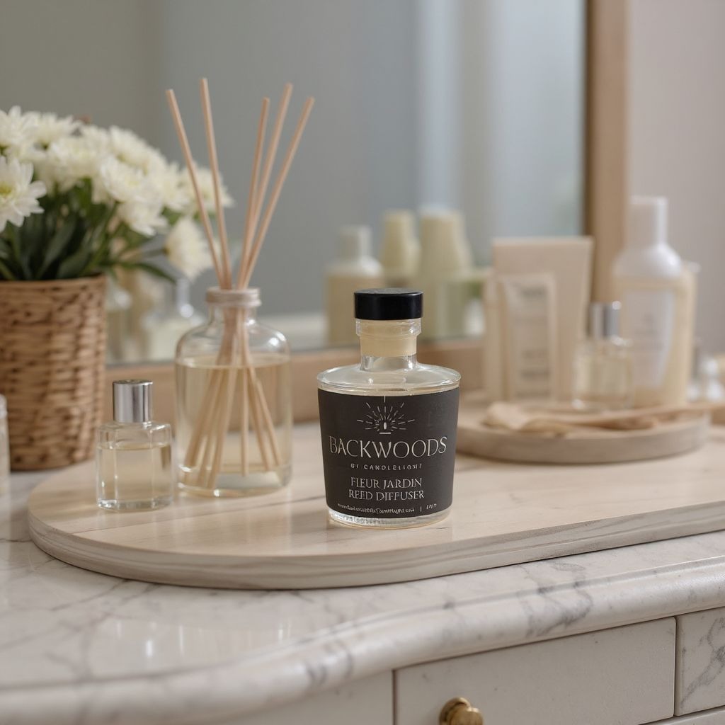 Backwoods By Candlelight Fleur Jardin Reed Diffuser | Elegant Floral Home Fragrance