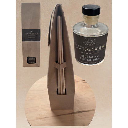 Backwoods By Candlelight Fleur Jardin Reed Diffuser | Elegant Floral Home Fragrance