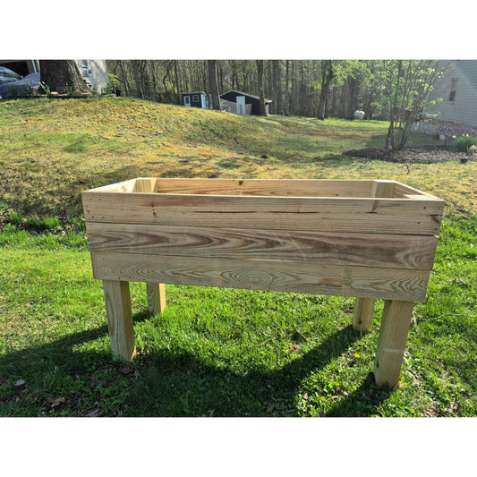 Handcrafted Cedar Raised Garden Bed | Elevated Garden Bed for Vegetables Herbs & Flowers | Outdoor Rustic Wood Planter