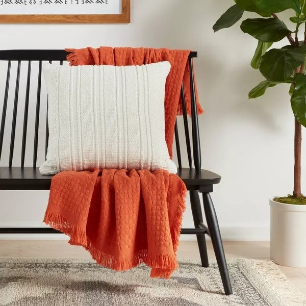 Threshold Oversized Textural Woven Throw Pillow Cream