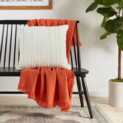 Threshold Oversized Textural Woven Throw Pillow Cream