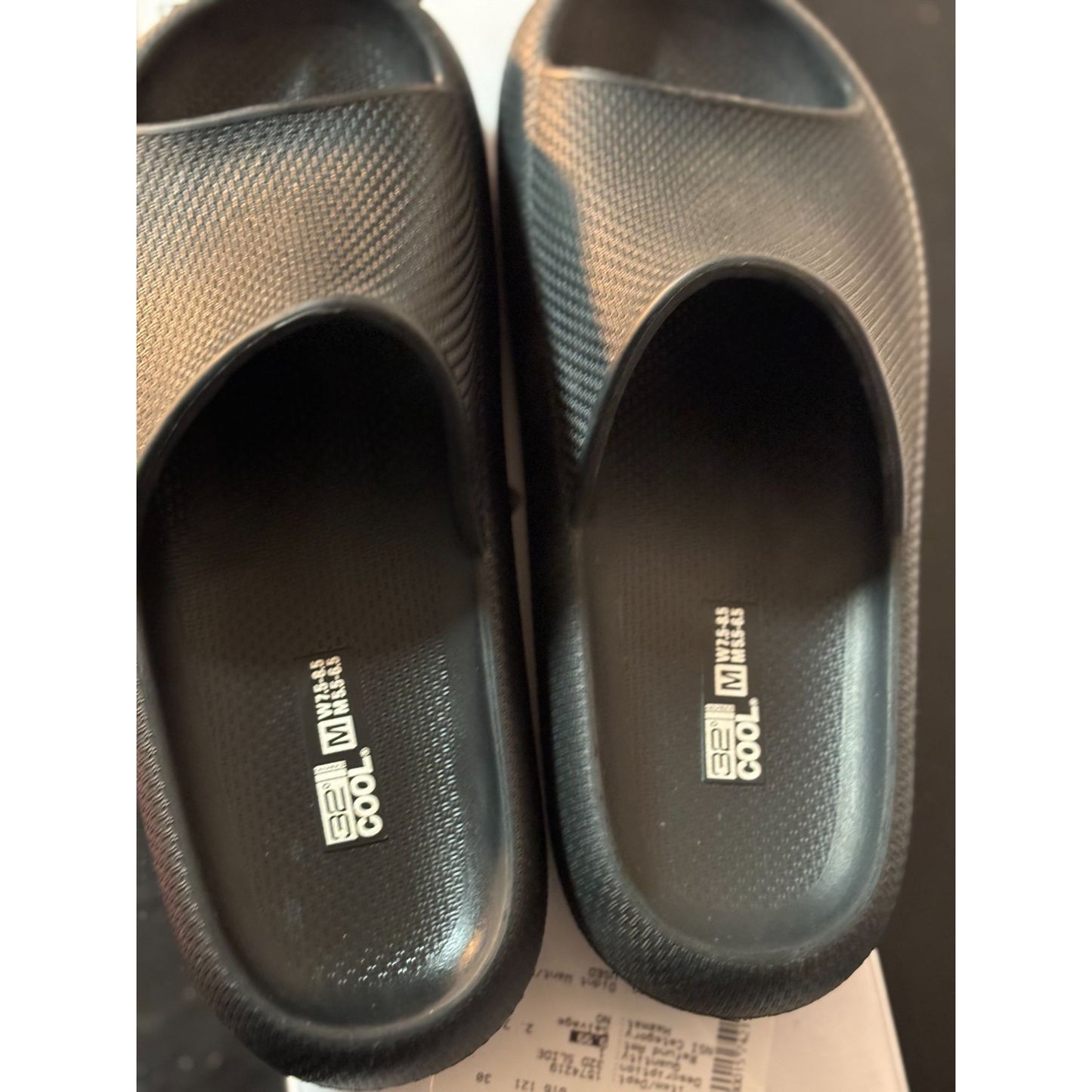 Cool Cushion Black Slide Sandals Slip-On Breathable Indoor/Outdoor Footwear